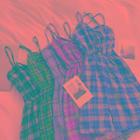 Sleeveless Plaid Spaghetti Strap A-line Dress