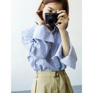 Wide-cuff Striped Shirt