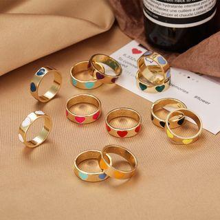 Heart Print Open Ring