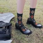 Plain Block Heel Mary Jane Shoes