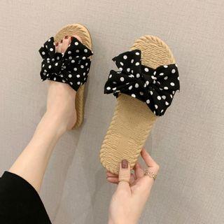 Polka Dot Bow Slippers