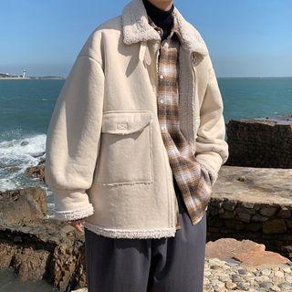 Faux Shearling Plain Coat