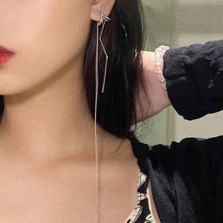 Non-matching Alloy Fringed Earring 1 Pair - 0731a - Silver - One Size