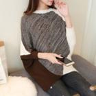 Batwing Sleeve Color Block Sweater