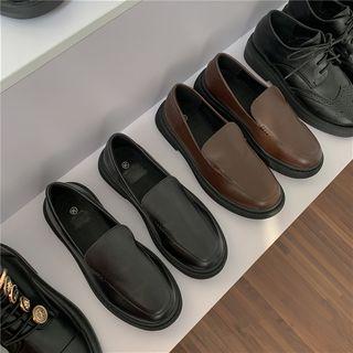 Round-toe Faux-leather Loafers