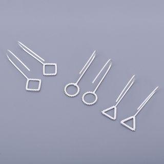 925 Sterling Silver Geometric Threader Earrings