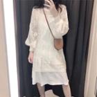 Set: Pointelle Knit Sweater Dress + Slipdress