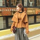 Set: Cape Jacket + Sleeveless Peplum Top