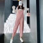 Plain Crewneck Long-sleeve Pullover / Plain Strap Pants
