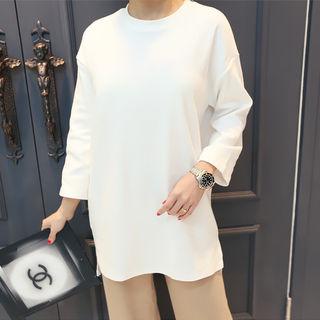 Slit-side Boxy-fit Long T-shirt