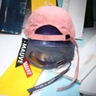 Faux Suede Baseball Cap With Lettering Strap