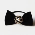 Flower Bow Hair Tie 05# - Black - One Size
