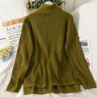Dip-back Turtleneck Loose-fit Sweater In 6 Colors