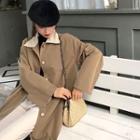 Color-block Loose-fit Coat As Figure - One Size