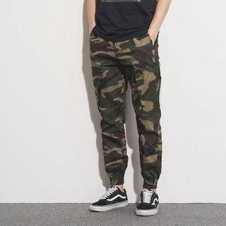 Camouflage Slim-fit Cargo Pants
