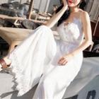 Spaghetti Strap Lace Trim Jumpsuit