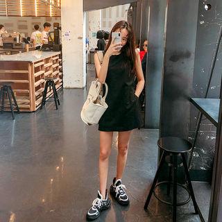 Inner Shorts Linen Blend Mini Shift Dress