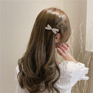 Rhinestone Faux Pearl Cross Hair Clip Gold - One Size