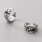 Layered Sterling Silver Cuff Earring 1 Pair - S925 Silver - Clip On Earring - Silver - One Size