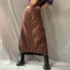 Low Waist Drawstring Maxi Skirt