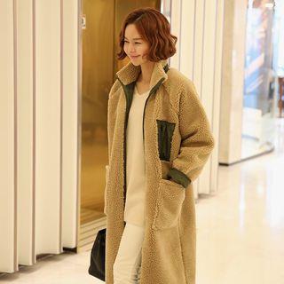 Pocket-front Fleece Long Jacket