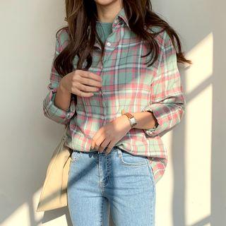 Pastel-color Plaid Shirt
