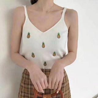 Pineapple Embroidered Camisole Top