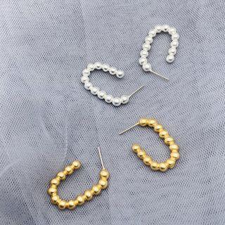 Beaded Open Hoop Earring