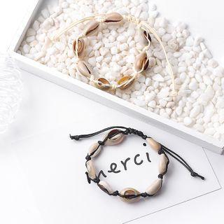 Shell Bracelet 01# - 1 Pair - Black - One Size