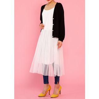 Spaghetti-strap Midi Tulle Dress
