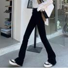 High-waist Frayed Denim Bell-bottom Pants