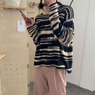 Striped Sweater Black & Beige - One Size