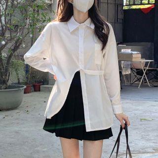 Asymmetrical Shirt / Pleated Skirt