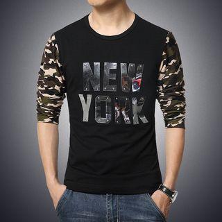 Camouflage Print Long Sleeve T-shirt