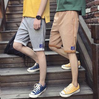 Lettering Applique Shorts