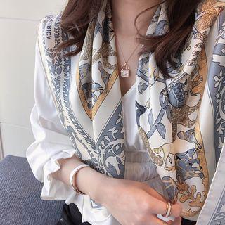 Printed Neck Scarf Dirty White - One Size