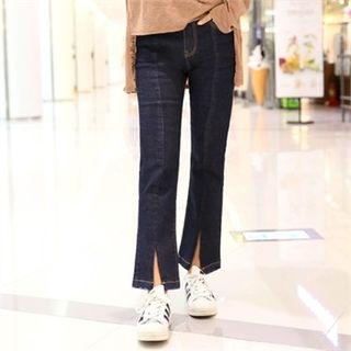 Slit-front Boot-cut Jeans