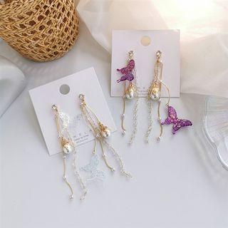 Glitter Butterfly Dangle Earring