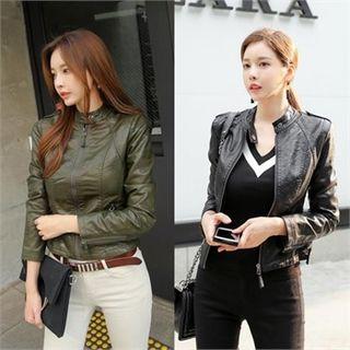 Slim-fit Faux-leather Jacket