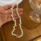 Faux Pearl Heart Necklace Necklace - White - One Size