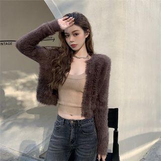 Plain Knit Cardigan / Plain U-neck T-shirt