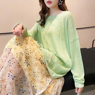 Drawstring-cuff Knit Top