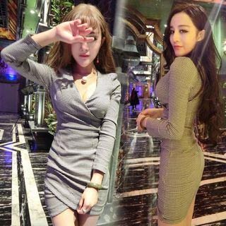 Gingham Shirred Sheath Dress