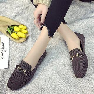 Fabric Plaid Loafers