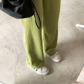 Waffle Knit Wide Leg Pants
