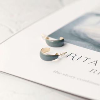 Glaze C Shape Earring 1 Pair - As Shown In Figure - One Size
