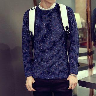Jacquard Long-sleeve Knit Sweater