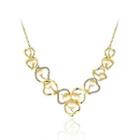 Elegant Flower Necklace With Opal And Austrian Element Crystal Golden - One Size