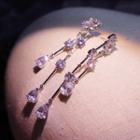 Wedding Faux Crystal Fringed Earring 1 Pair - Transparent - One Size