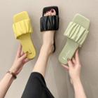 Crinkled Flat Slide Sandals